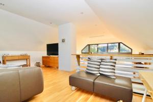 Μια τηλεόραση ή/και κέντρο ψυχαγωγίας στο Ferienhaus Backbert & Steuerbert Kappeln Kopperby