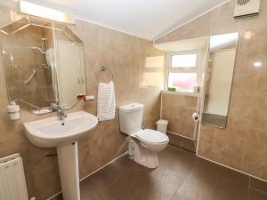 un bagno con wc, lavandino e doccia di Ceol Na N'ean a Sneem