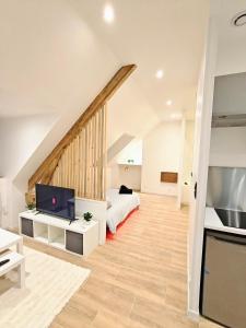 Kuchyň nebo kuchyňský kout v ubytování Zen lodge jacuzzi privé