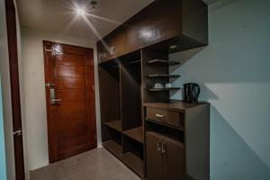 Kuchyň nebo kuchyňský kout v ubytování Hotel Monicon