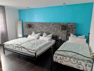 Postel nebo postele na pokoji v ubytování Monteurwohnung