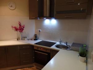 a kitchen with a sink and a counter top at Apartament Luna in Karpacz +2 photos