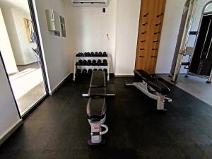 Líkamsræktarstöð og/eða líkamsræktaraðstaða á Basento Deluxe Apartment with parking pool gym padel