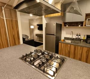 Eldhús eða eldhúskrókur á Basento Deluxe Apartment with parking pool gym padel