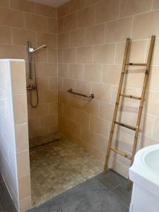Koupelna v ubytování Logement indépendant St leu dans les bas