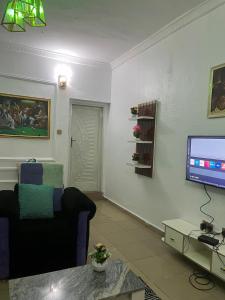TV a/nebo společenská místnost v ubytování 501 Aparthotel