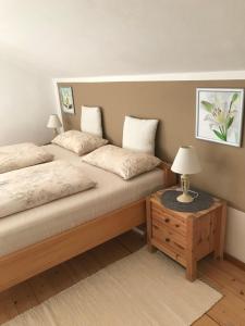Postel nebo postele na pokoji v ubytování Ferienhaus Westerbuchberg