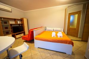 Postel nebo postele na pokoji v ubytování Turin Airport premium apartment F