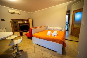 Postel nebo postele na pokoji v ubytování Turin Airport premium apartment F