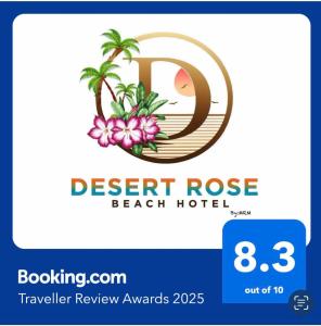 Certifikát, hodnocení, plakát nebo jiný dokument vystavený v ubytování Desert Rose Beach Hotel