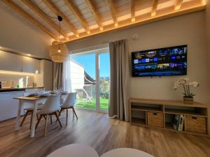 Μια τηλεόραση ή/και κέντρο ψυχαγωγίας στο Apartamentos Las Terrazas de Suances