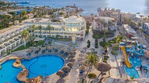 an aerial view of a resort with a pool at Seagull Beach Resort - Families and Couples Only in Hurghada