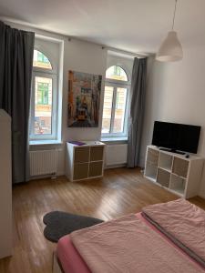 TV a/nebo společenská místnost v ubytování Ferienwohnung Henricistrasse