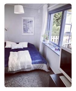 Postel nebo postele na pokoji v ubytování Cozy house with amazing year-around outdoor silver hot tub