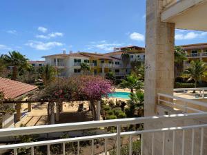 a view of the pool from the balcony of a resort at Suíte Deluxe Soares in Prainha