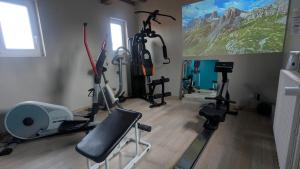 Fitness centrum a/nebo fitness zařízení v ubytování Au repos de la licorne