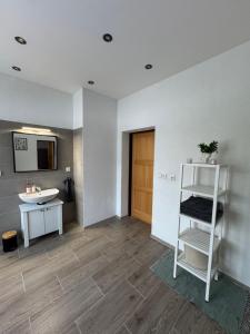 Kuchyň nebo kuchyňský kout v ubytování Apartmán Hájovna