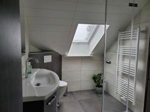 Koupelna v ubytování 100 qm DG Wohnung 《Kehr wieder》Bexbach Saarland + 37 fotografií