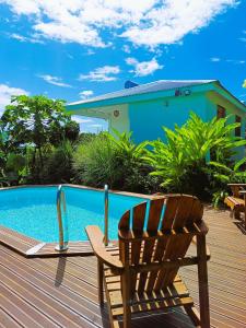 Bazén v ubytování Kaz a Klemence Gite creole avec piscine et table dhotes a Anse Bertrand nebo v jeho okolí