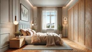 a bedroom with a bed and a window at Charmant T2 a Colomiers in Colomiers