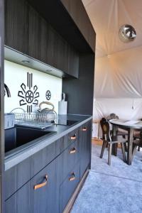 Kuchyň nebo kuchyňský kout v ubytování Glamping Pasieka Namiot Glamp Bukowina Tatrzańska - domki w górach