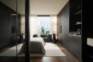 Postel nebo postele na pokoji v ubytování Chongqing Wuyu Shanxing Hotel