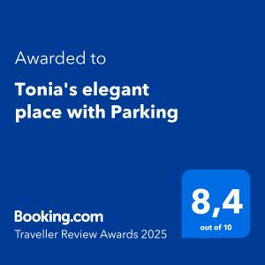zrzut ekranu telefonu z tekstem przyznanym elementowi tanias z w obiekcie Tonia's elegant place with Parking w Chanii