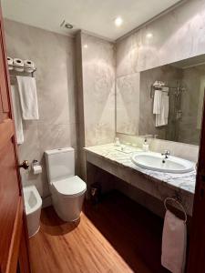 a bathroom with a toilet and a sink at Quinta da Nasce Água in Angra do Heroísmo