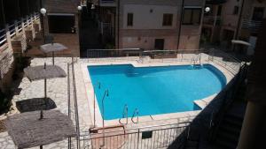 an overhead view of a swimming pool in a building at La lobera in Arroyo Frio