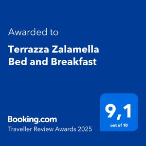 Postel nebo postele na pokoji v ubytování Terrazza Zalamella Bed and Breakfast