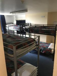 奥尔顿Soli Hostel的一间房间,设有三张双层床 更多14张照片