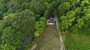 an overhead view of a house in the middle of a forest at Forest Magic in Duga Resa