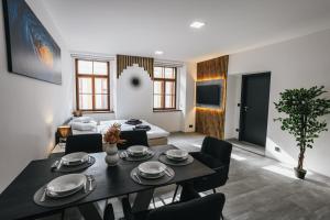 Ruang duduk di Apartmány U Doskočilů