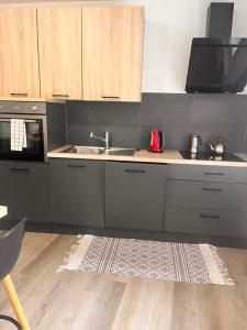 Kuchyň nebo kuchyňský kout v ubytování Monthey appartement