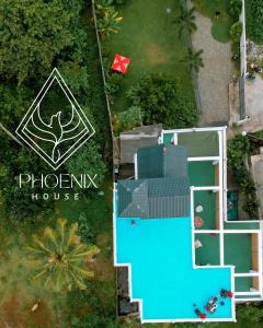 an aerial view of a house with a pool at Phoenix house ahangama in Ahangama