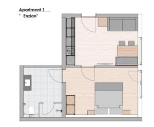 plan piętra domu z w obiekcie Mannharthof w mieście Westendorf