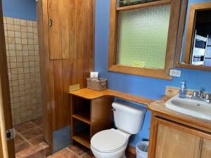 ein Badezimmer mit Toilette und Waschbecken in der Unterkunft Calandria Mountain House in Monteverde Costa Rica