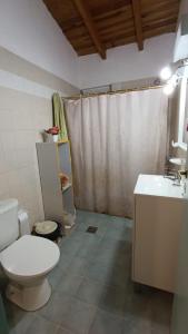 a bathroom with a toilet and a sink at Mi LUGAR EN MALARGÜE in Malargüe