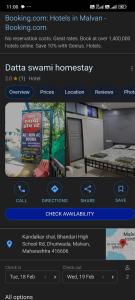 a screenshot of the homepage of a website at Datta Swami Homestay in Malvan