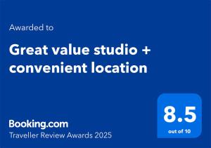 Sijil, anugerah, tanda atau dokumen lain yang dipamerkan di Great value studio + convenient location