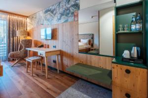 Kuchyň nebo kuchyňský kout v ubytování Hotel Oberstdorf