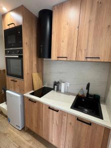 Kuchyň nebo kuchyňský kout v ubytování Quiet accommodation near train station