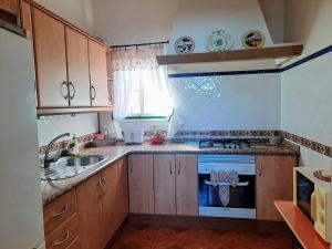 Una pequeña cocina con estufa y fregadero. en La casa de Don Juan, en Puntallana 27 fotos más