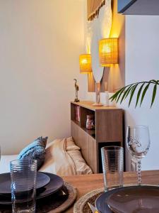 Postel nebo postele na pokoji v ubytování Boho Nest