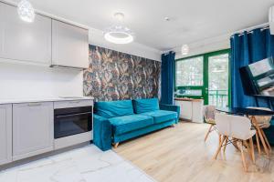 Kuchyň nebo kuchyňský kout v ubytování Apartament Zegrzyński z widokiem