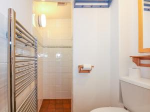 un baño con inodoro y ducha en Tafarn Trip, en Blaenau Ffestiniog