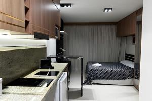 Kuchyň nebo kuchyňský kout v ubytování Saint Moritz, bom gosto e estilo