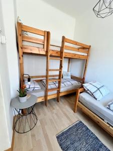 Posteľ alebo postele v izbe v ubytovaní Ferienhaus Silke