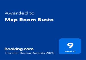 Certifikát, hodnocení, plakát nebo jiný dokument vystavený v ubytování Mxp Room Busto