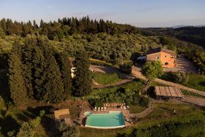 an aerial view of an estate with a swimming pool at Villa Sunbathing in Montelupo Fiorentino